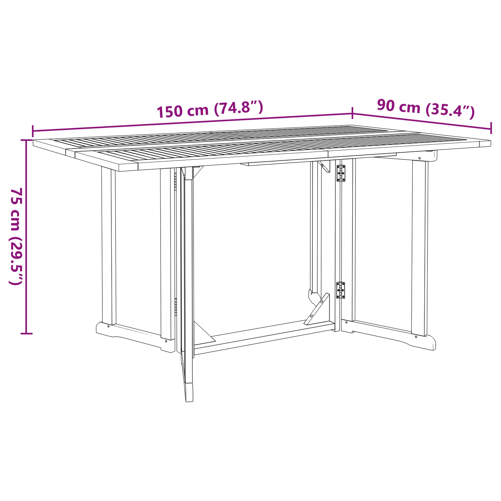 3155339 11 Set de masă pentru grădină 7 pcs Maro 150 x 90 x 75 cm Set de masă pentru grădină 7 pcs Maro 150 x 90 x 75 cm - imagine 11