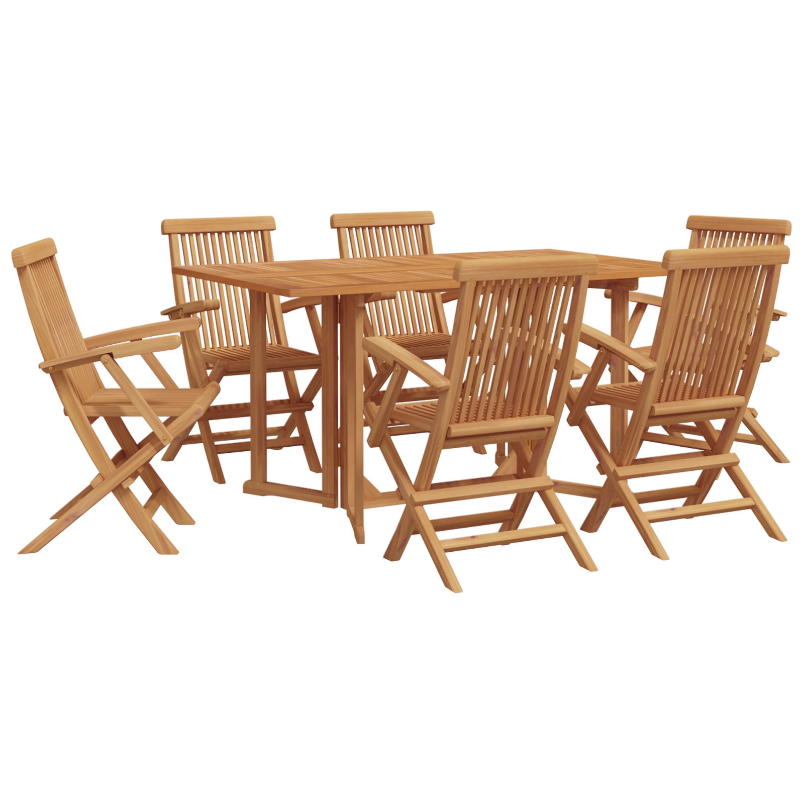 3155339 2 Set de masă pentru grădină 7 pcs Maro 150 x 90 x 75 cm Set de masă pentru grădină 7 pcs Maro 150 x 90 x 75 cm - imagine 2