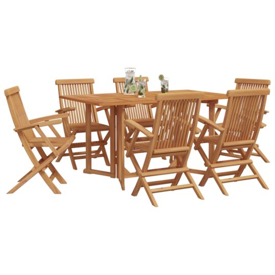 3155339 3 Set de masă pentru grădină 7 pcs Maro 150 x 90 x 75 cm 3155339 3