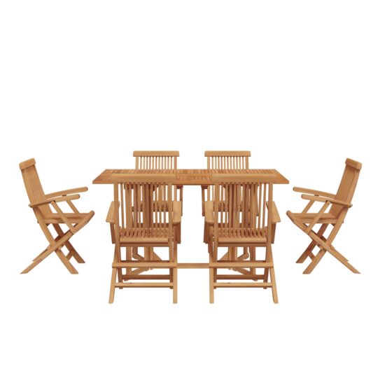 3155339 7 Set de masă pentru grădină 7 pcs Maro 150 x 90 x 75 cm 3155339 7