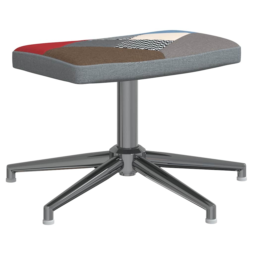 328190 6 Scaun de relaxare cu taburet, textil, petice Scaun de relaxare cu taburet, textil, petice - imagine 6