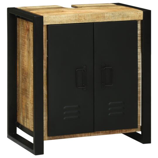 3305600 6 Set de mobilier pentru baie 2 pcs Maro Lemn de mango brut 3305600 6