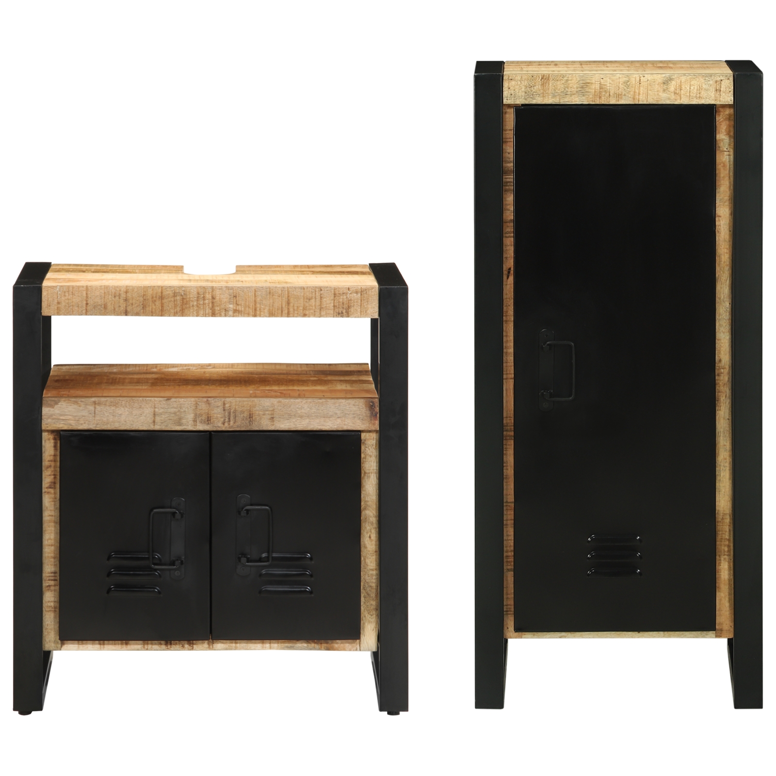 3305608 7 Set de mobilier pentru baie 2 pcs Maro Lemn de mango solid Set de mobilier pentru baie 2 pcs Maro Lemn de mango solid - imagine 7