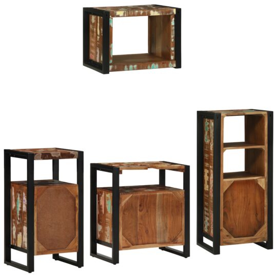 3305675 9 Set de mobilier pentru baie cu raft 4 pcs Lemn recuperat solid 3305675 9