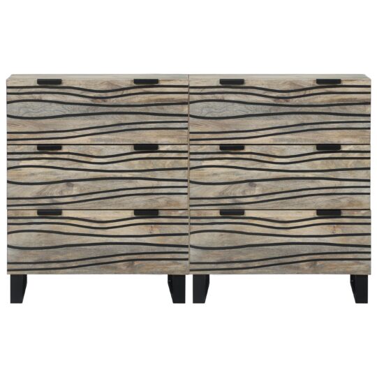 3310046 4 Bufeturi 2 pcs Alb 60 x 33.5 x 75 cm Lemn masiv de mango 3310046 4