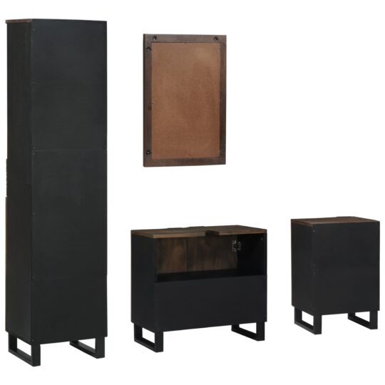 3310056 8 Set de mobilier pentru baie cu raft 4 pcs Alb 38 x 33 x 160 cm 3310056 8