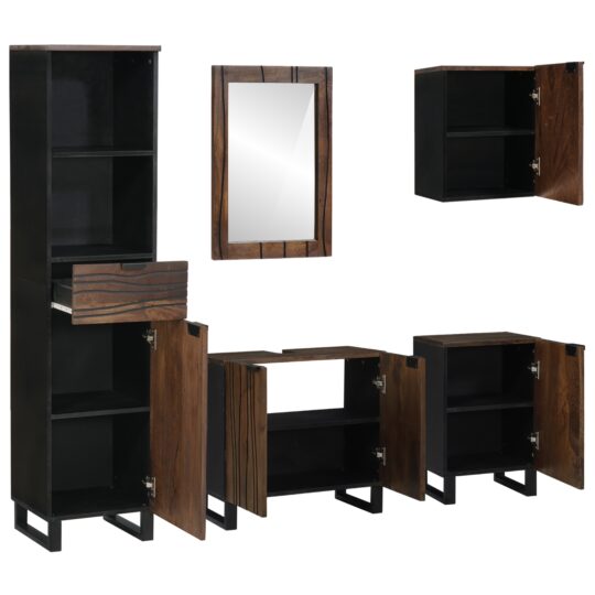 Alternative view of Set de mobilier pentru baie cu raft 5 pcs Alb 38 x 33 x 160 cm