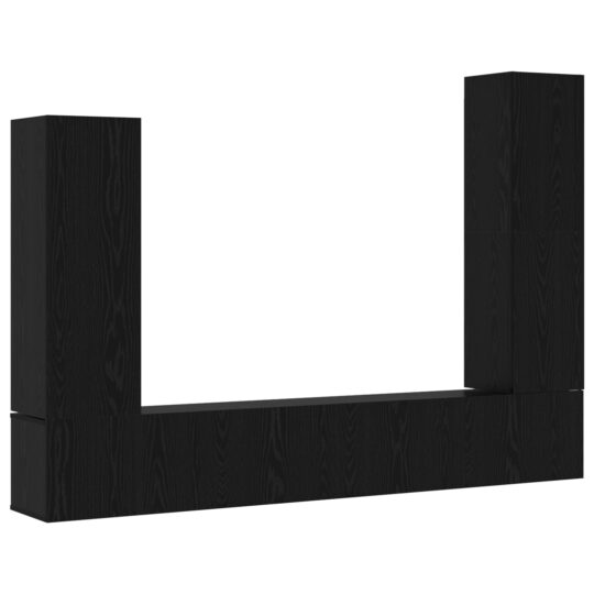 Alternative view of Set comodă TV Pe perete 4 pcs Stejar negru 30.5 x 30 x 110 cm