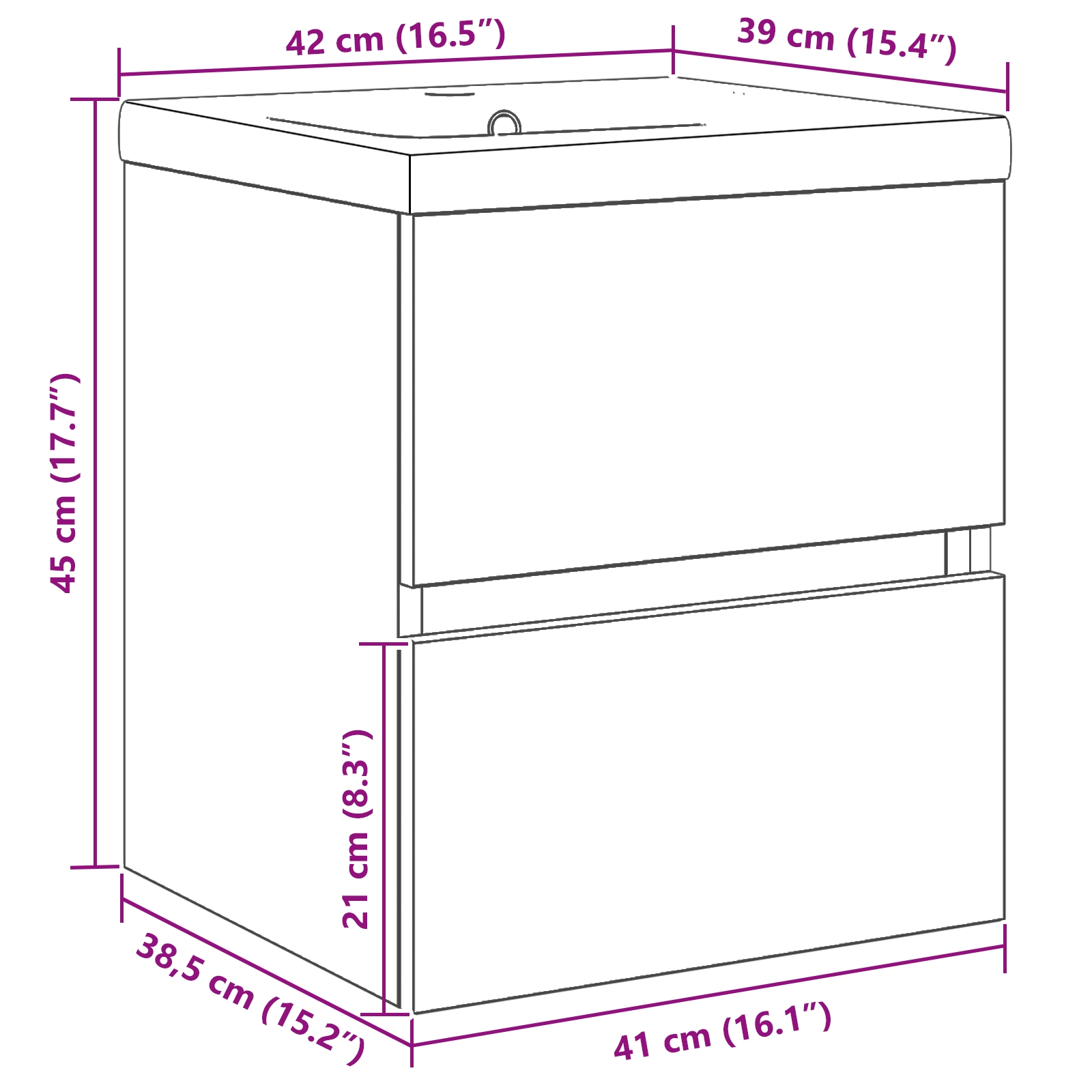 3333149 10 Dulap cu Chiuvetă Stejar negru 41 x 39 x 62 cm Lemn compozit Dulap cu Chiuvetă Stejar negru 41 x 39 x 62 cm Lemn compozit - imagine 10