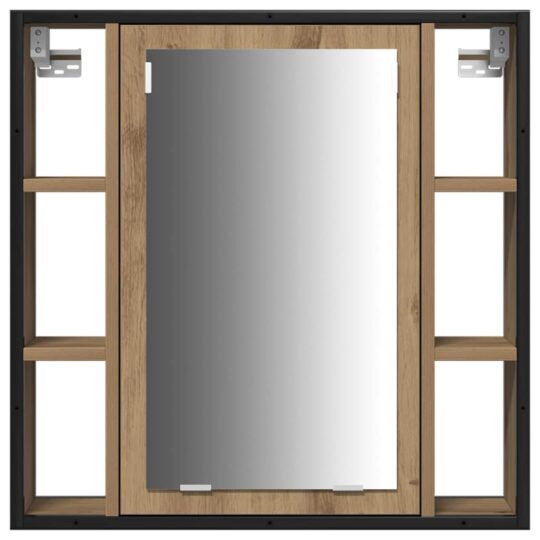 3334422 9 Set dulap baie cu ușă 4 pcs stejar artizanal 33 x 33 x 185.5 cm 3334422 9