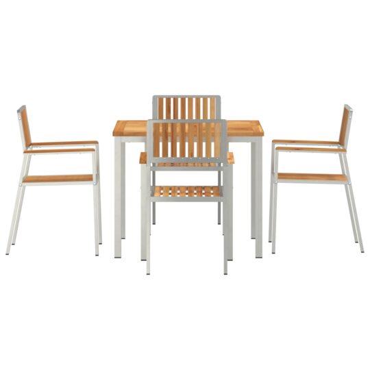 3334798 7 Set de masă pentru grădină 5 pcs Maro Lemn masiv de tec 3334798 7