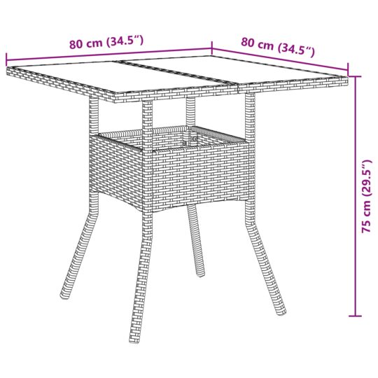 3334927 11 Set de masă pentru grădină 3 pcs Gri Rattan poli 3334927 11