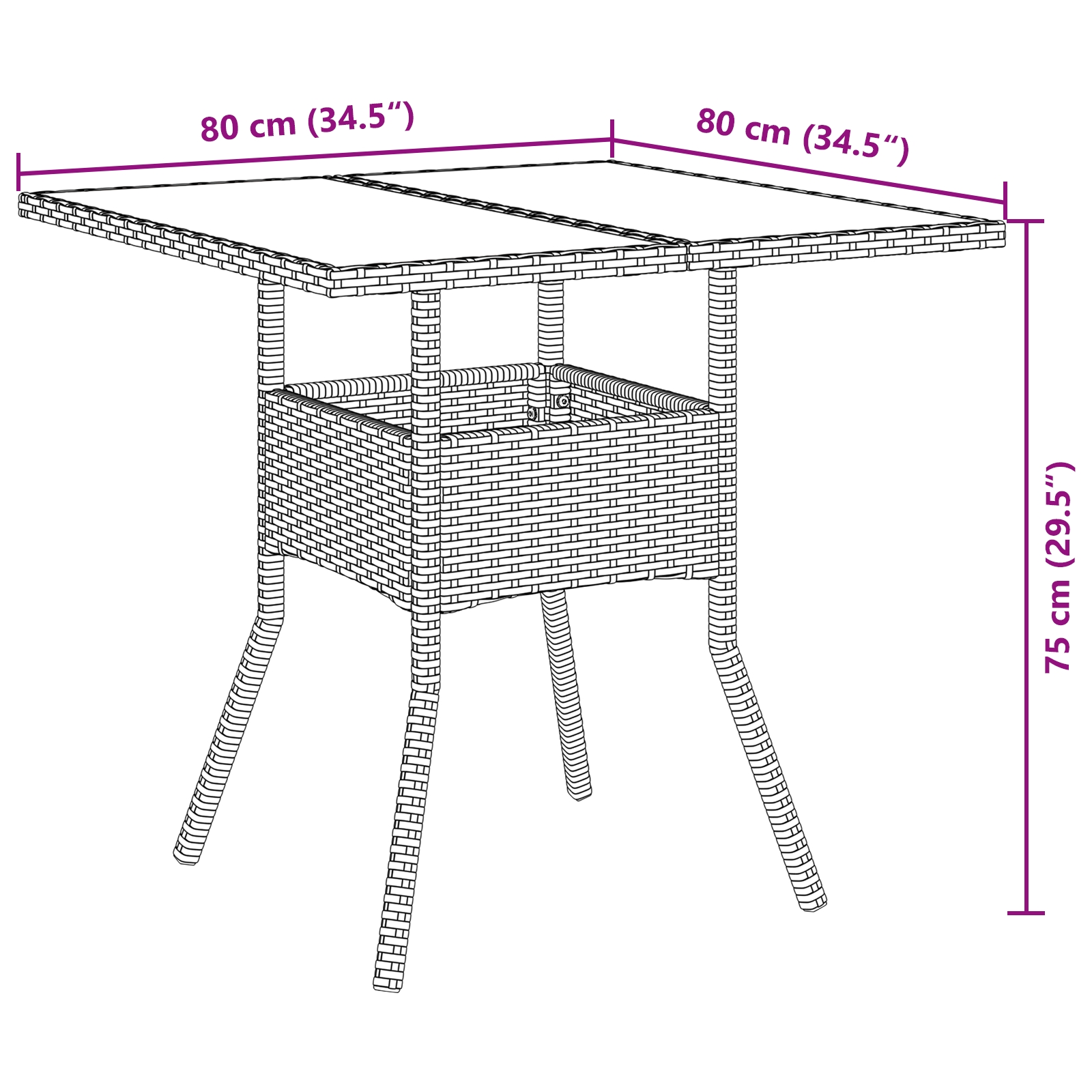 3334927 11 Set de masă pentru grădină 3 pcs Gri Rattan poli Set de masă pentru grădină 3 pcs Gri Rattan poli - imagine 11