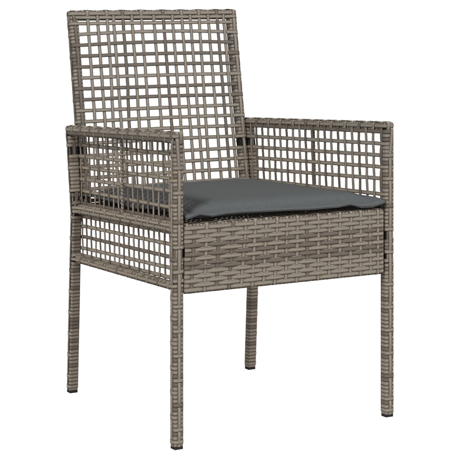 3334927 6 Set de masă pentru grădină 3 pcs Gri Rattan poli Set de masă pentru grădină 3 pcs Gri Rattan poli - imagine 6
