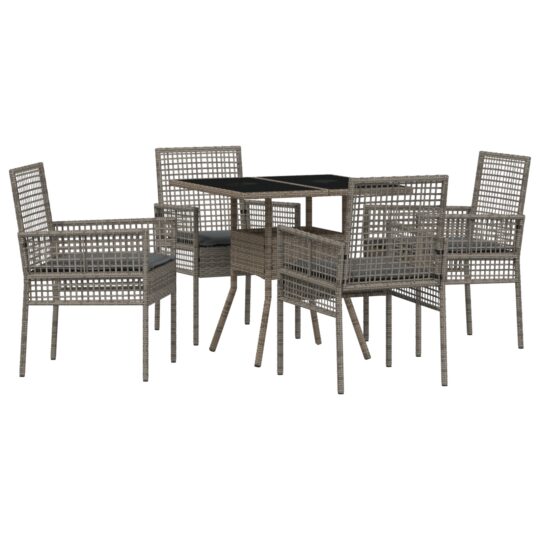 Alternative view of Set de masă pentru grădină 5 pcs Gri Rattan poli