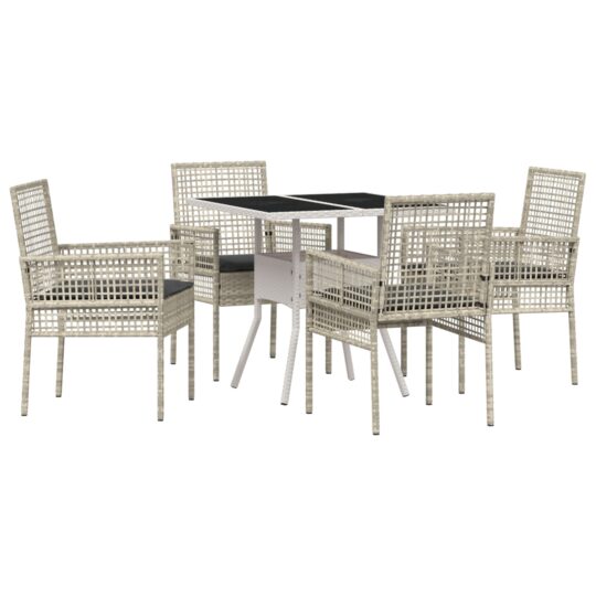 Alternative view of Set de masă pentru grădină 5 pcs Gri Rattan poli