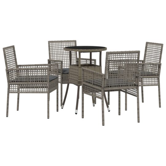 Alternative view of Set de masă pentru grădină 5 pcs Gri Rattan poli