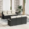 3345247 1 Set de canapele pentru grădină 7 pcs Negru Rattan poli 3345247 1