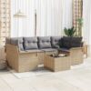 3345260 1 Set de canapele pentru grădină 7 pcs Bej Rattan poli 3345260 1