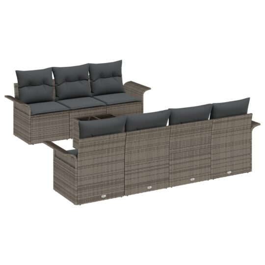 Alternative view of Set de canapele pentru grădină 8 pcs Gri Rattan poli