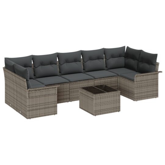 Alternative view of Set de canapele pentru grădină 8 pcs Gri Rattan poli
