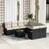 3345297 1 Set de canapele pentru grădină 9 pcs Negru Rattan poli 3345297 1