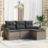 3345309 1 Set de canapele pentru grădină 4 pcs Gri 55 x 55 x 37cm 3345309 1