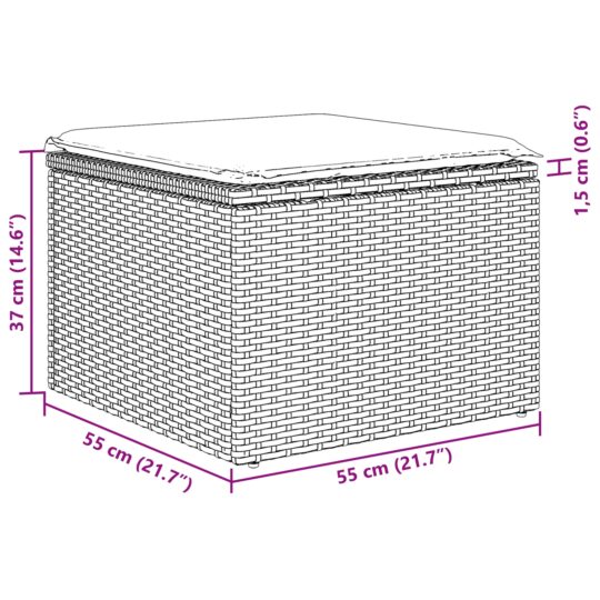 3345309 10 Set de canapele pentru grădină 4 pcs Gri 55 x 55 x 37cm 3345309 10