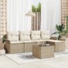3345331 1 Set de canapele pentru grădină cu pernă 6 pcs Bej Rattan poli 3345331 1