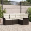 3345338 1 Set de canapele pentru grădină cu pernă 4 pcs Maro Rattan poli 3345338 1
