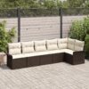 3345378 1 Set de canapele pentru grădină cu pernă 6 pcs Maro Rattan poli 3345378 1