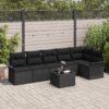 3345393 1 Set de canapele pentru grădină cu pernă 7 pcs Negru Rattan poli 3345393 1
