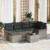 3345442 1 Set de canapele pentru grădină 7 pcs Gri deschis Rattan poli 3345442 1