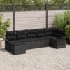 3345453 1 Set de canapele pentru grădină cu pernă 7 pcs Negru Rattan poli 3345453 1