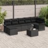 3345463 1 Set de canapele pentru grădină cu pernă 8 pcs Negru Rattan poli 3345463 1
