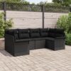 3345503 1 Set de canapele pentru grădină cu pernă 6 pcs Negru Rattan poli 3345503 1