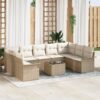 3345531 1 Set de canapele pentru grădină cu pernă 10 pcs Bej Rattan poli 3345531 1