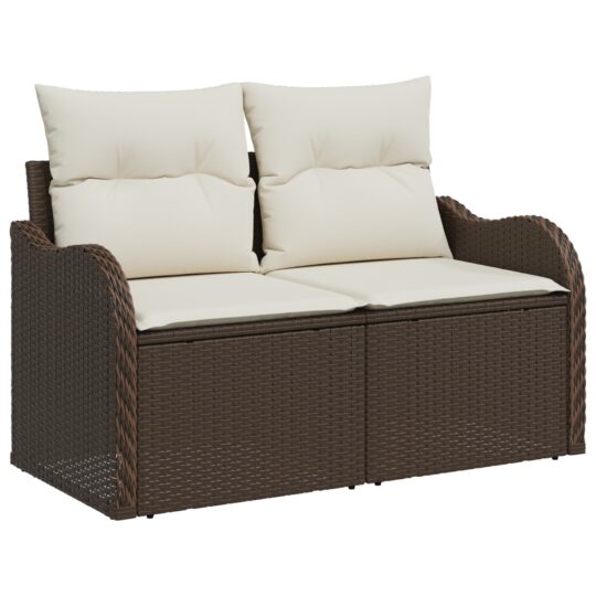 3345648 4 Set de canapele pentru grădină cu pernă 4 pcs Maro Rattan poli 3345648 4