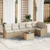 3345731 1 Set de canapele pentru grădină cu pernă 7 pcs Bej Rattan poli 3345731 1