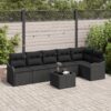 3345733 1 Set de canapele pentru grădină cu pernă 7 pcs Negru Rattan poli 3345733 1
