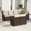 3345738 1 Set de canapele pentru grădină cu pernă 7 pcs Maro Rattan poli 3345738 1