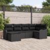 3345773 1 Set de canapele pentru grădină cu pernă 6 pcs Negru Rattan poli 3345773 1