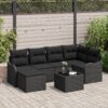 3345783 1 Set de canapele pentru grădină cu pernă 7 pcs Negru Rattan poli 3345783 1