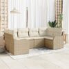 3345841 1 Set de canapele pentru grădină cu pernă 6 pcs Bej Rattan poli 3345841 1