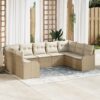 3345861 1 Set de canapele pentru grădină cu pernă 9 pcs Bej Rattan poli 3345861 1