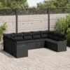 3345863 1 Set de canapele pentru grădină cu pernă 9 pcs Negru Rattan poli 3345863 1