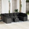 3345873 1 Set de canapele pentru grădină 10 pcs Negru Rattan poli 3345873 1