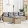 3345910 1 Set de canapele pentru grădină 5 pcs Bej 55 x 55 x 37 cm 3345910 1