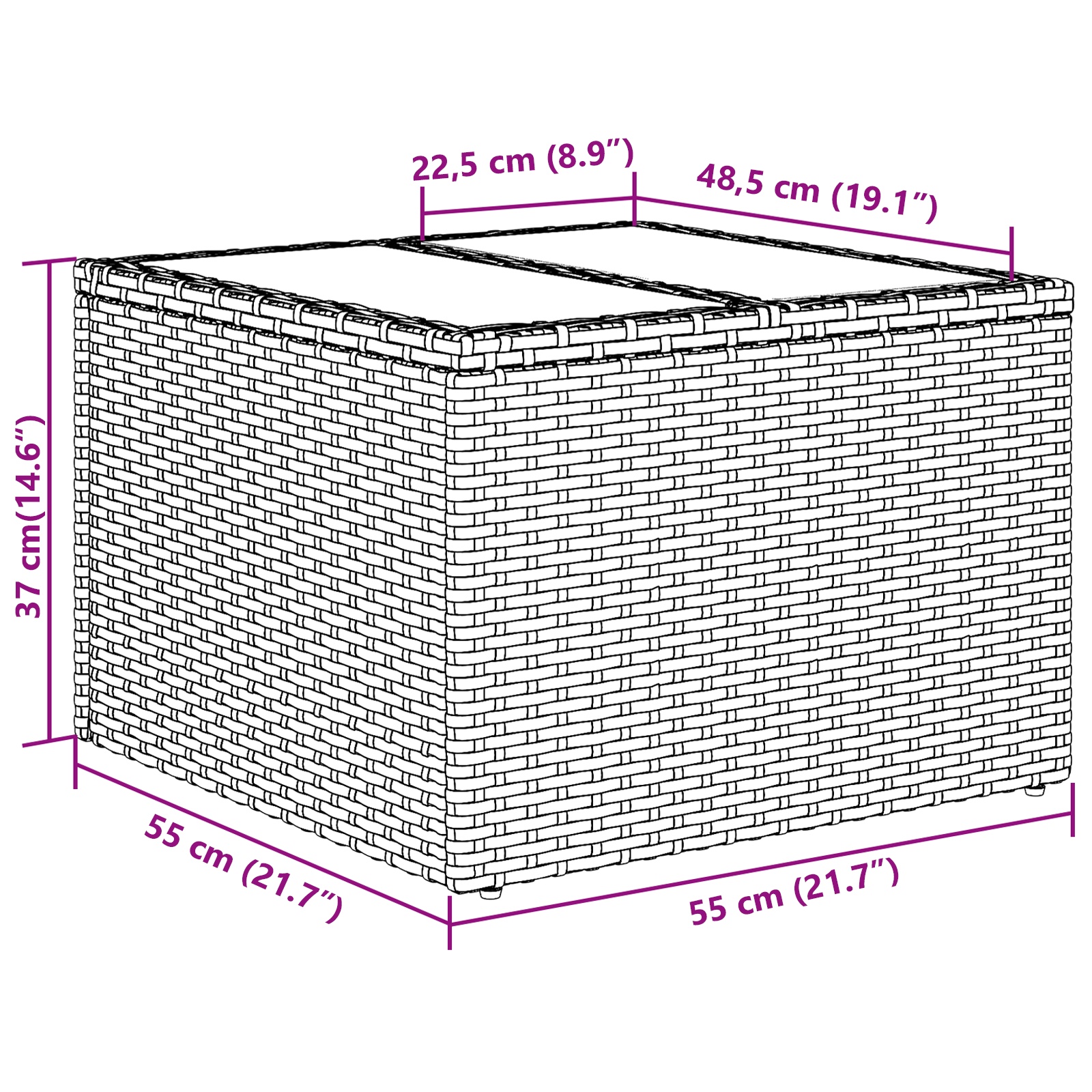 3345961 11 Set de canapele pentru grădină 8 pcs Bej 55 x 55 x 37 cm Set de canapele pentru grădină 8 pcs Bej 55 x 55 x 37 cm - imagine 11