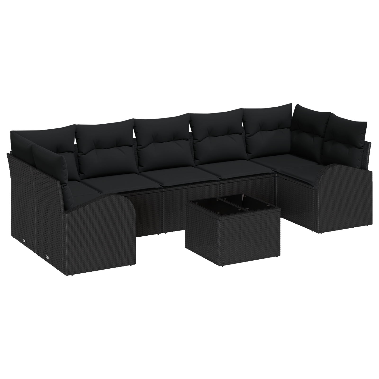3345963 2 Set de canapele pentru grădină 8 pcs Negru 55 x 55 x 37 cm Set de canapele pentru grădină 8 pcs Negru 55 x 55 x 37 cm - imagine 2